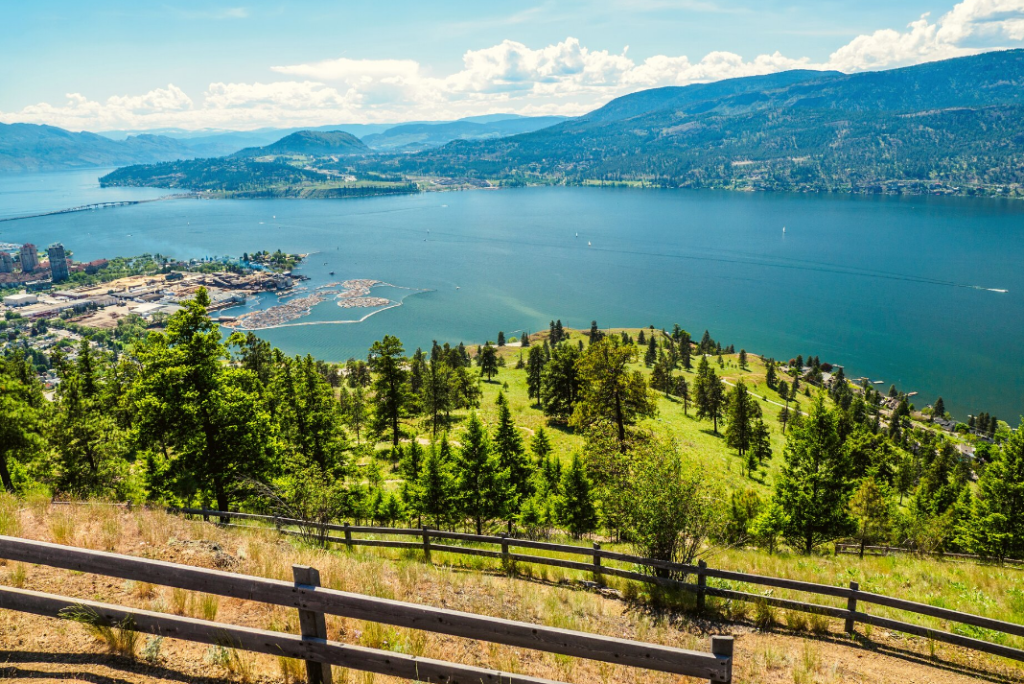 views looking out over Okanagan Lake